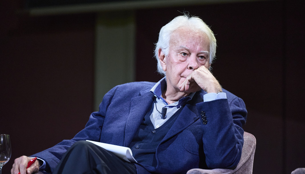 El expresidente del Gobierno Felipe González durante los Desayunos del Ateneo, a 10 de febrero de 2026, en Madrid (España).