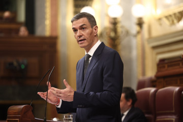 El presidente del Gobierno, Pedro Sánchez, en una sesión de control al Gobierno, en el Congreso de los Diputados, a 11 de febrero de 2026, en Madrid (España).