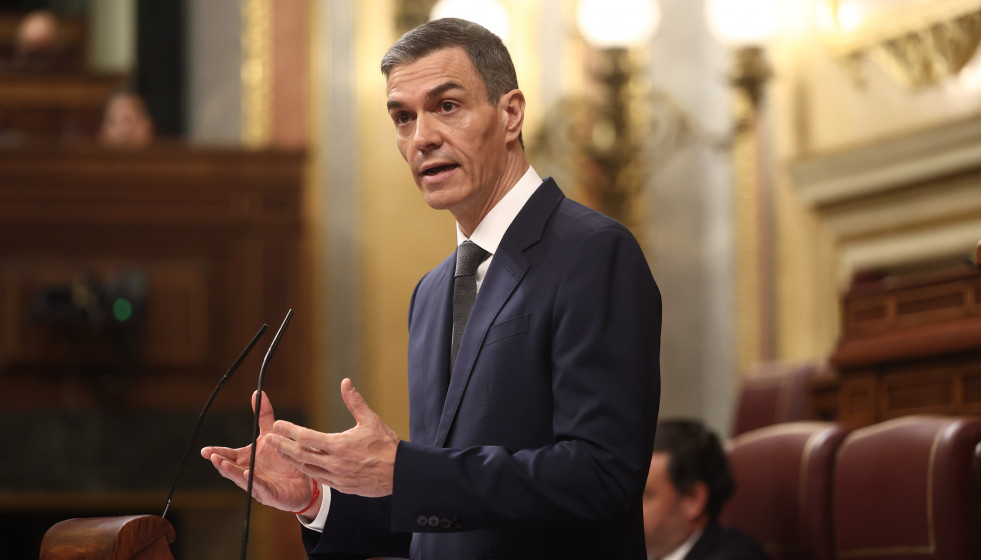 El presidente del Gobierno, Pedro Sánchez, en una sesión de control al Gobierno, en el Congreso de los Diputados, a 11 de febrero de 2026, en Madrid (España).