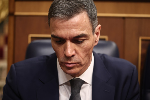 El presidente del Gobierno, Pedro Sánchez, en una sesión de control al Gobierno, en el Congreso de los Diputados, a 11 de febrero de 2026, en Madrid (España).