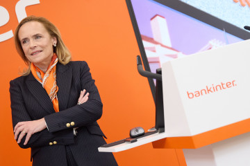Archivo - La consejera delegada de Bankinter, Gloria Ortiz, durante una rueda de prensa para presentar los resultados obtenidos por Bankinter en el primer trimestre de 2024, a 18 de abril de 2024, en 