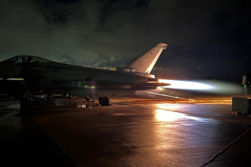 Pruebas con combustible sostenible en un Eurofighter en la Base Aérea de Torrejón