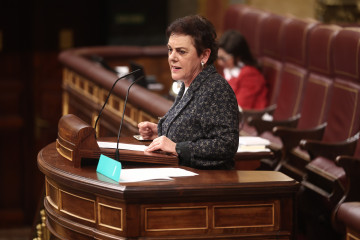 La portavoz de Euskal Herria Bildu, Mertxe Aizpurua, en una sesión de control al Gobierno , en el Congreso de los Diputados, a 11 de febrero de 2026, en Madrid (España).