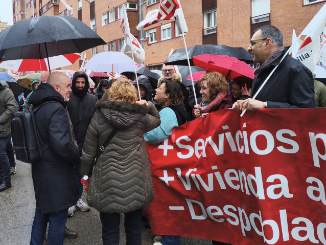 El secretario general de CCOO, Unai Sordo, durante una concentración en Valladolid.