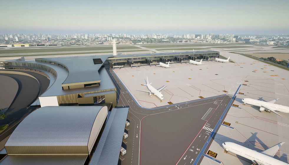 Archivo - Imágenes del proyecto de ampliación y remodelación del aeropuerto de Congonhas, situado en São Paulo (Brasil).