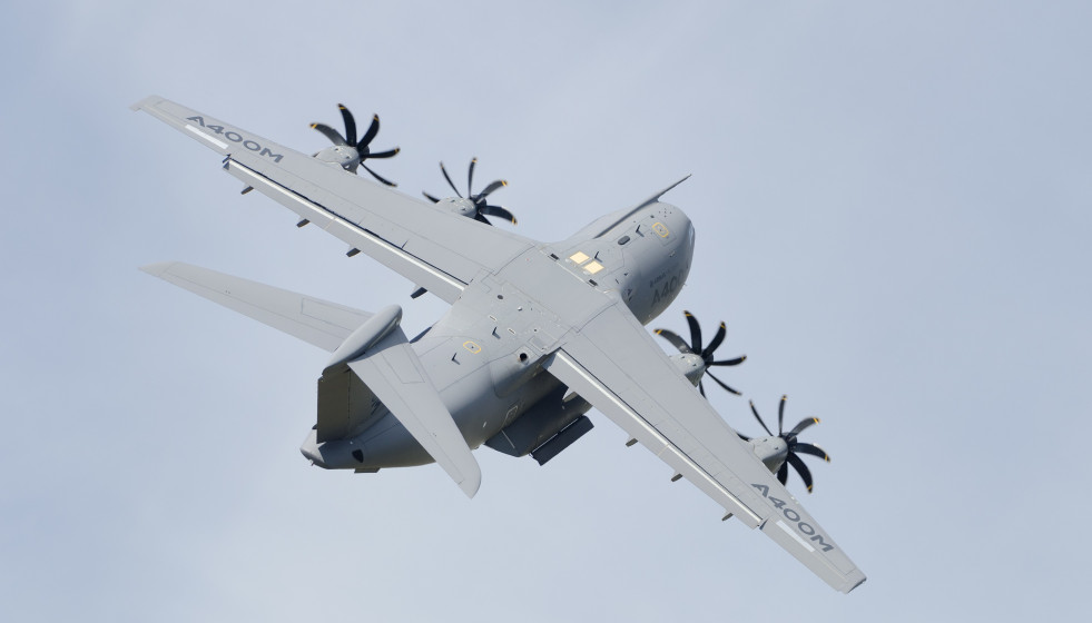 July 12, 2014: The Airbus A400M Atlas Four-Engined Military Transport Aircraft Pulling A Tight Turn During A Display At The Royal International Air Tattoo. The Royal Airforce Is Due To Take Delivery O