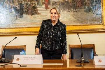 La ministra de Educación, Formación Profesional y Deportes, Milagros Tolón, durante el plenario del Consejo Escolar del Estado, a 12 de febrero de 2026, en Madrid (España). El Consejo Escolar del 