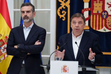 El ministro de Agricultura, Pesca y Alimentación Luis Planas interviene tras la reunión con los afectados por las graves lluvias. A 13 de febrero de 2026 en Sevilla, Andalucía (España).