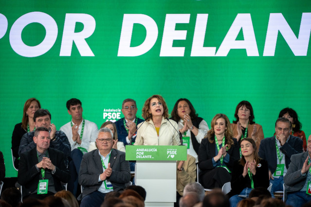Archivo - La secretaria general del PSOE-A, María Jesús Montero, clausura el XV Congreso Regional del PSOE de Andalucía. A 23 de febrero de 2025 en Granada, Andalucía (España). (Foto de archivo).