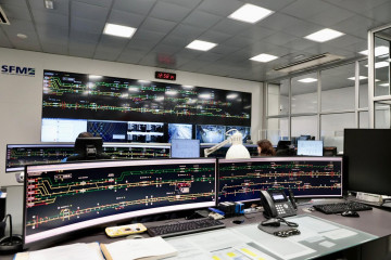 Centro de control de la red ferroviaria de Mallorca, en las oficinas de Serveis Ferroviaris de Mallorca (SFM), en Palma.
