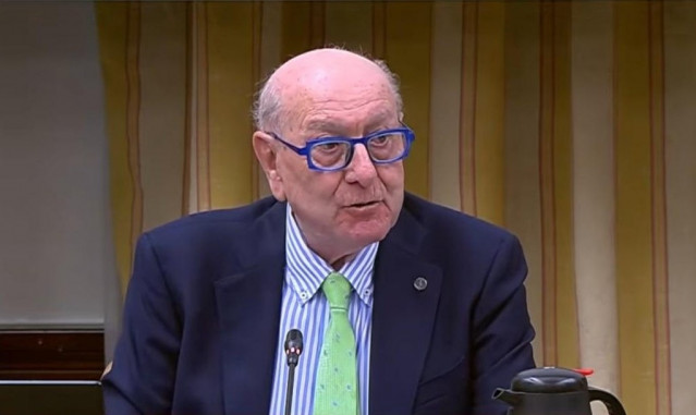 Captura de pantalla de una retransmisión del Congreso de los Diputados del fundador y presidente de Metropolitan House, Rafael Angulo.