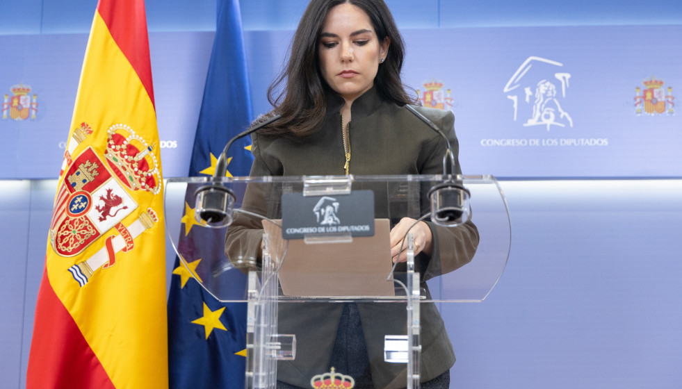 La portavoz de Vox en el Congreso, Pepa Millán, durante una rueda de prensa, en el Congreso de los Diputados, a 17 de febrero de 2026, en Madrid (España).
