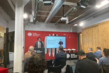 El secretario de Empresa, Jaume Baró, durante la presentación del informe 'Tech Hubs Overview'.