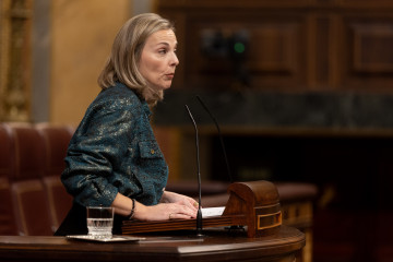 La diputada de VOX Blanca Armario González interviene durante una sesión plenaria en el Congreso de los Diputados, a 17 de febrero de 2026, en Madrid (España).