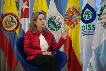 La  secretaria de OISS, Gina Magnolia Riaño Barón, durante una entrevista para Europa Press, a 12 de febrero de 2026, en Madrid (España).