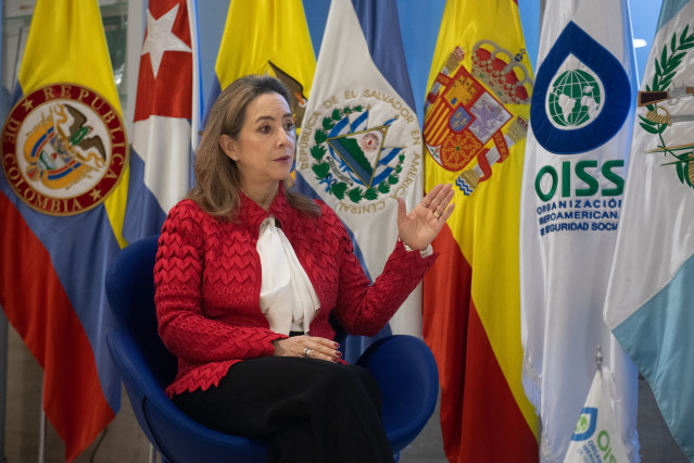 La  secretaria de OISS, Gina Magnolia Riaño Barón, durante una entrevista para Europa Press, a 12 de febrero de 2026, en Madrid (España).