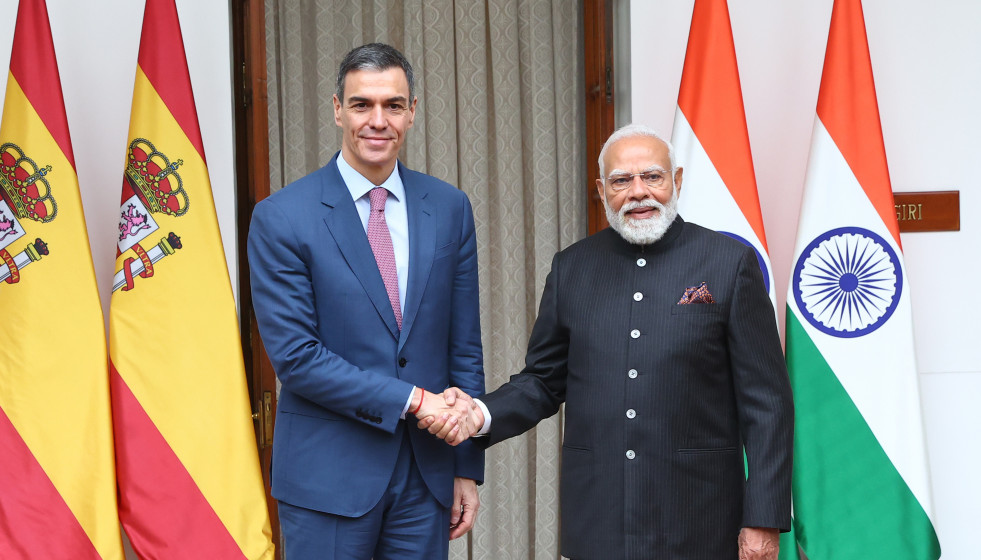 El presidente del Gobierno, Pedro Sánchez, se reúne con el primer ministro de India, Narendra Modi