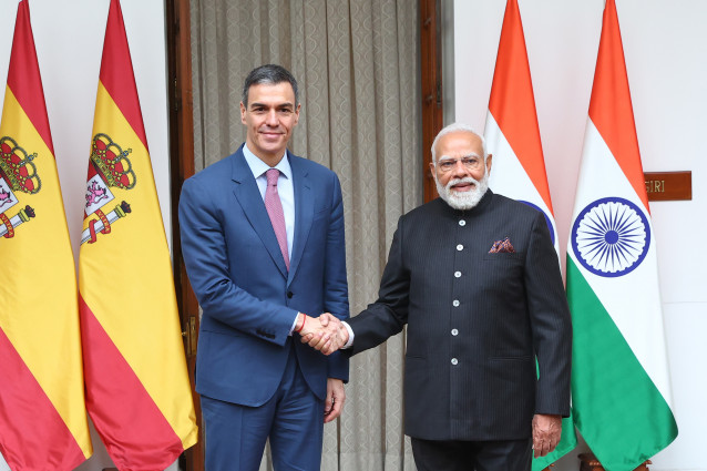 El presidente del Gobierno, Pedro Sánchez, se reúne con el primer ministro de India, Narendra Modi