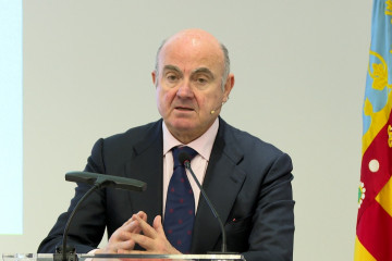 El vicepresidente del Banco Central Europeo (BCE), Luis de Guindos, en una jornada en Cámara Valencia