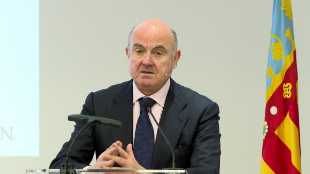 El vicepresidente del Banco Central Europeo (BCE), Luis de Guindos, en una jornada en Cámara Valencia