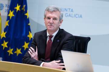 El titular del Ejecutivo gallego, Alfonso Rueda, preside la reunión del Consello de la Xunta.