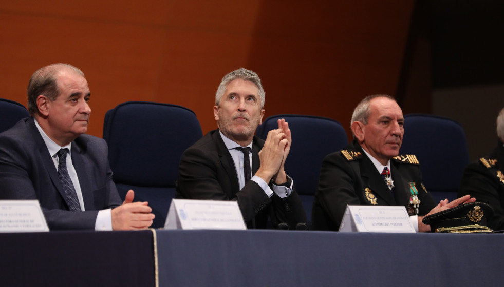 Archivo - El director general de la Policía Nacional, Francisco Pardo, el ministro del Interior en funciones, Fernando Grande- Marlaska y el ex director adjunto operativo de la Policía Nacional, Jos