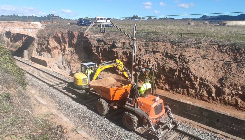 Imagen de trabajos en la red de Rodalies.