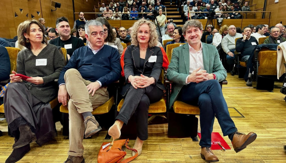El secretario general del PSE-EE, Eneko Andueza, en el Comité Nacional celebrado en Bilbao