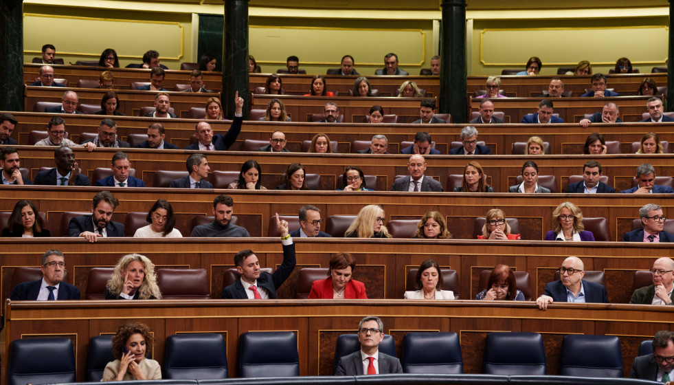 Bancada del PSOE en el hemiciclo del Congreso