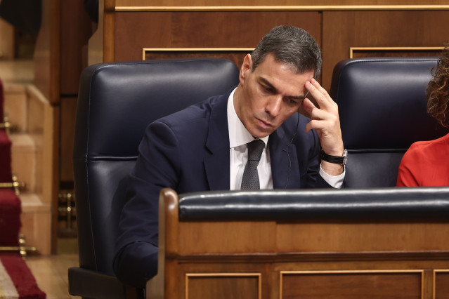 El presidente del Gobierno, Pedro Sánchez, en una sesión de control al Gobierno , en el Congreso de los Diputados, a 11 de febrero de 2026, en Madrid (España).