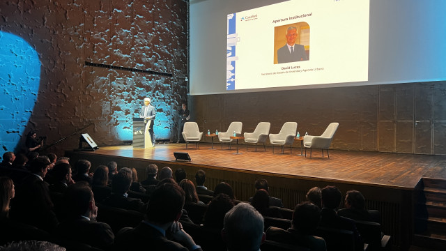 El secretario de Estado de Vivienda y Agenda Urbana, David Lucas, en el XI Encuentro de Financiación Inmobiliaria de Madrid.