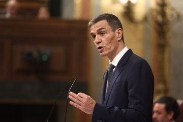 El presidente del Gobierno, Pedro Sánchez, en una sesión de control al Gobierno, en el Congreso de los Diputados, a 11 de febrero de 2026, en Madrid (España).