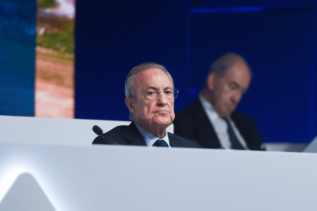 Archivo - El presidente de ACS, Florentino Pérez, durante la junta general ordinaria de accionistas 2024, en la Feria de Madrid Ifema, a 10 de mayo de 2024