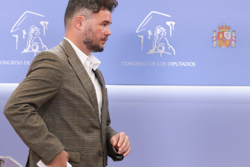 Archivo - El portavoz en el Congreso de Esquerra Republicana, Gabriel Rufián, tras una rueda de prensa
