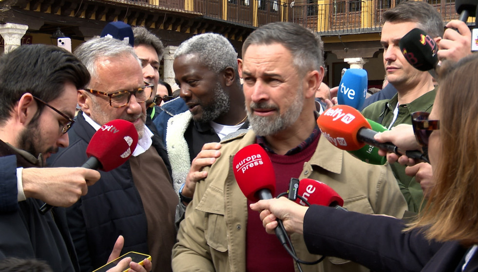 El presidente de Vox, Santiago Abascal, en Tordesillas (Valladolid)