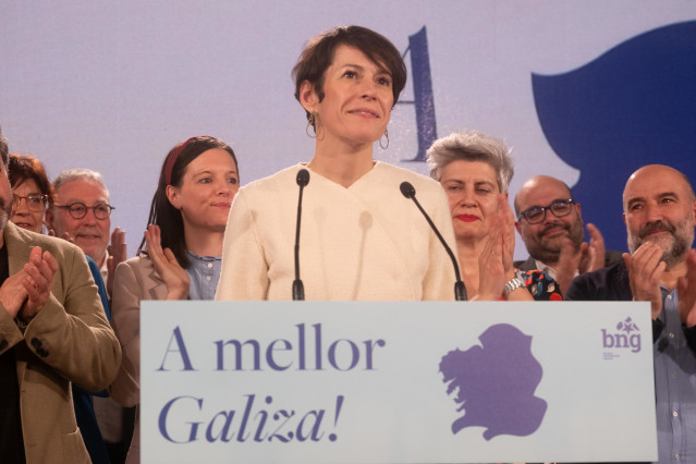 Archivo - La candidata del Bloque Nacionalista Galego (BNG) a la presidencia de la Xunta, Ana Pontón, ofrece una rueda de prensa tras el seguimiento de la jornada electoral de los comicios autonómicos de Galicia, a 18 de febrero de 2024, en Santiago de Co