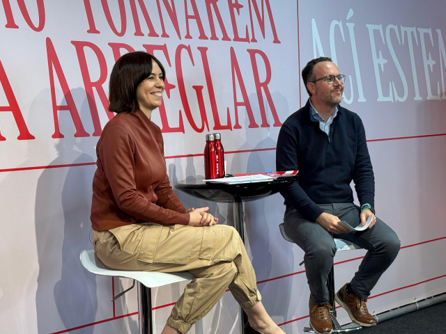 Diana Morant con Héctor Díez, portavoz municipal del PSPV en Elche.