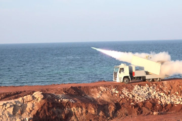 EuropaPress 7327741 february 16 2026 strait of hormuz persian gulf iran vehicle launched (2)