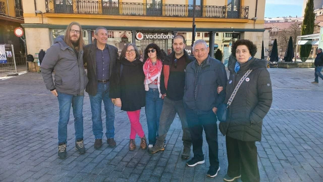 Pablo Fernández, con candidatos de León a a las Cortes.