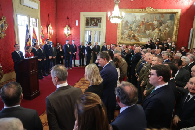 El presidente del Parlament, Gabriel Le Senne, en su discurso institucional por el Día de Baleares.