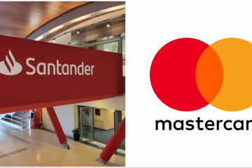 Archivo - Logos de Banco Santander y Mastercard