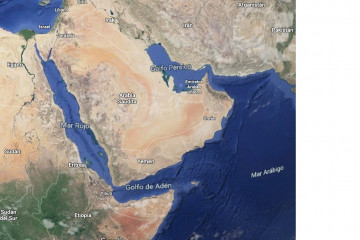 Archivo - Imagen de satélite de la península arábiga, el Mar Rojo y el estrecho de Ormuz