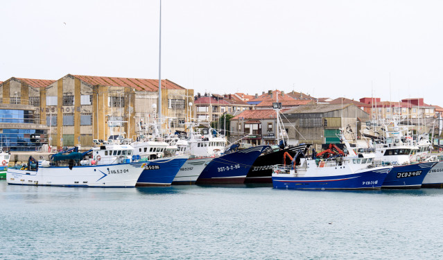 Archivo - Barcos amarrados en el puerto de Santoña