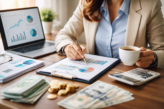 Imagen de archivo de una mujer inversora.