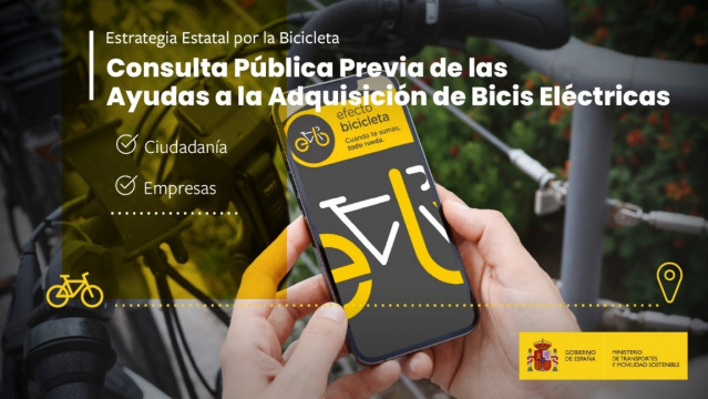 Transportes abre la consulta pública previa sobre las ayudas a la compra de bicicletas eléctricas