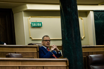 El diputado de Vox Javier Ortega Smith, en una sesión plenaria en el Congreso