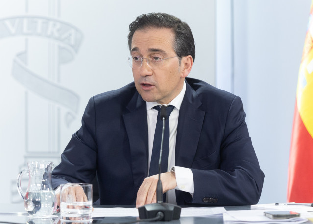 El ministro de Asuntos Exteriores, José Manuel Albares, durante una rueda de prensa tras el Consejo de Ministros