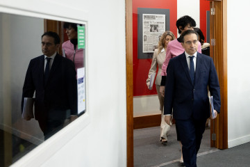 El ministro de Asuntos Exteriores, José Manuel Albares, durante una rueda de prensa tras el Consejo de Ministros, a 3 de marzo de 2026, en Madrid (España).