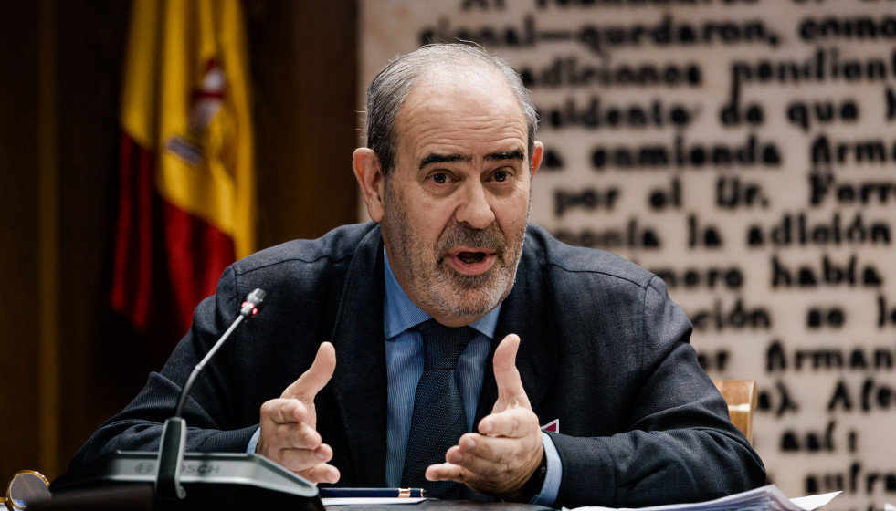 El presidente del Foro Nuclear, Ignacio Araluce Letamendía, comparece ante la comisión de investigación sobre el apagón, en el Senado, a 5 de marzo de 2026, en Madrid (España).