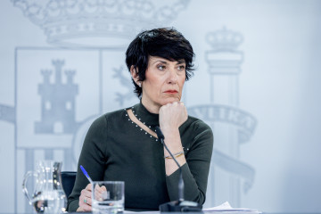 La ministra de Inclusión Seguridad Social y Migraciones, Elma Saiz, durante una rueda de prensa tras el Consejo de Ministros